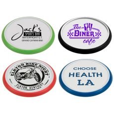 Hard Plastic Coaster with Rubber Grip Trim