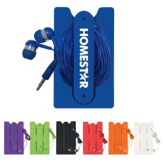 Silicone Phone Wallet with Earbuds