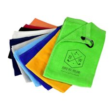 Cotton Dobby Hem Golf Towel with Corner Grommet and Clip - 16