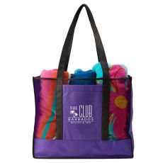 Two-Tone Mesh Beach Tote Bag - 15