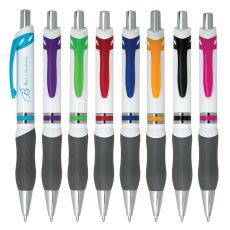 Retractable Comfort Grip Pen with Colored Accent