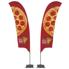 Poly-knit 2-Sided Sail Sign with Cross Base - 15'