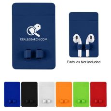 Silicone Phone Wallet with Earbuds Holder