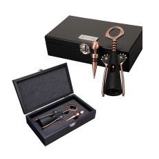 Winged Corkscrew and Bottle Stopper Gift Set