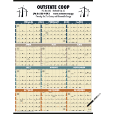 Laminated Time Management Span-A-Year w/ Marker