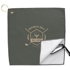 Double Layer Golf Towel with Corner Clip - 11 7/8