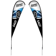 Poly-knit 2-Sided Teardrop Sail Sign with Ground Spike - 15'