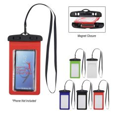 Water-Resistant PVC Phone Pouch with Lanyard