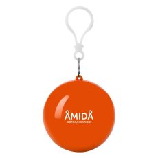 Disposable Poncho in Ball Key Chain