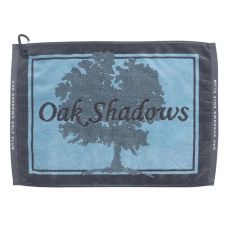 Cotton Jacquard Woven Golf Towel with Grommet and Clip - 16