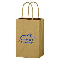Brown Kraft Paper Bag with Handles - 5 1/4
