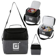 Two-Tone Cooler Bag with Zip Pocket Lid - 6 Can