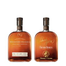 Etched Woodford Reserve Bourbon Liquor Bottle