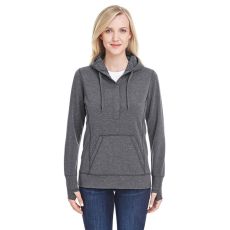 J America Omega Stretch Snap-Placket Hooded Sweatshirt - Women