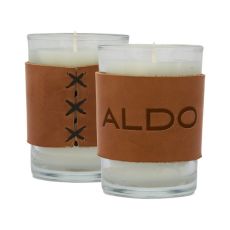 Leather Wrapped Scented Candle - 8 oz.