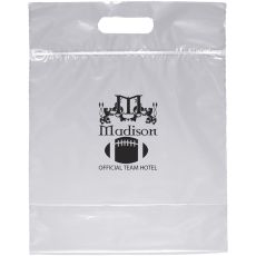Die-Cut Handle Plastic Bag with Zipper Closure - 12