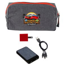 Two-Tone Travel Pouch Tech Charging Kit - 3 pc