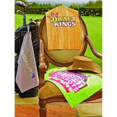 Velour Full Color Golf Towel with Fabric Loop - 16