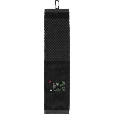 Tri-Fold Textured Golf Towel with Gromment & Clip - 22