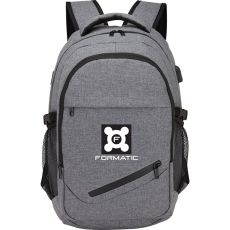 Grey Laptop Backpack with USB port 