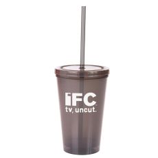 16 oz. Double Wall Recyclable Tumbler with Straw