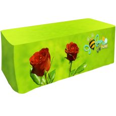 Polyester Full Color 3 Sided Fitted Table Cover - 6'