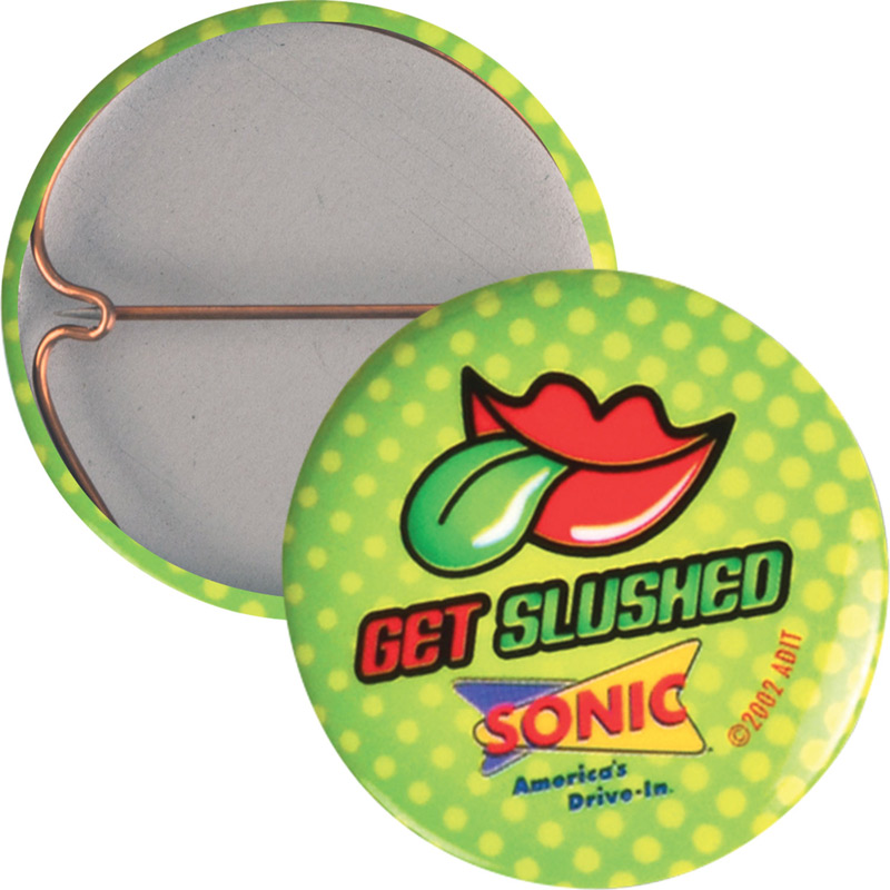 1" Round Button with with Lock Pin Back image