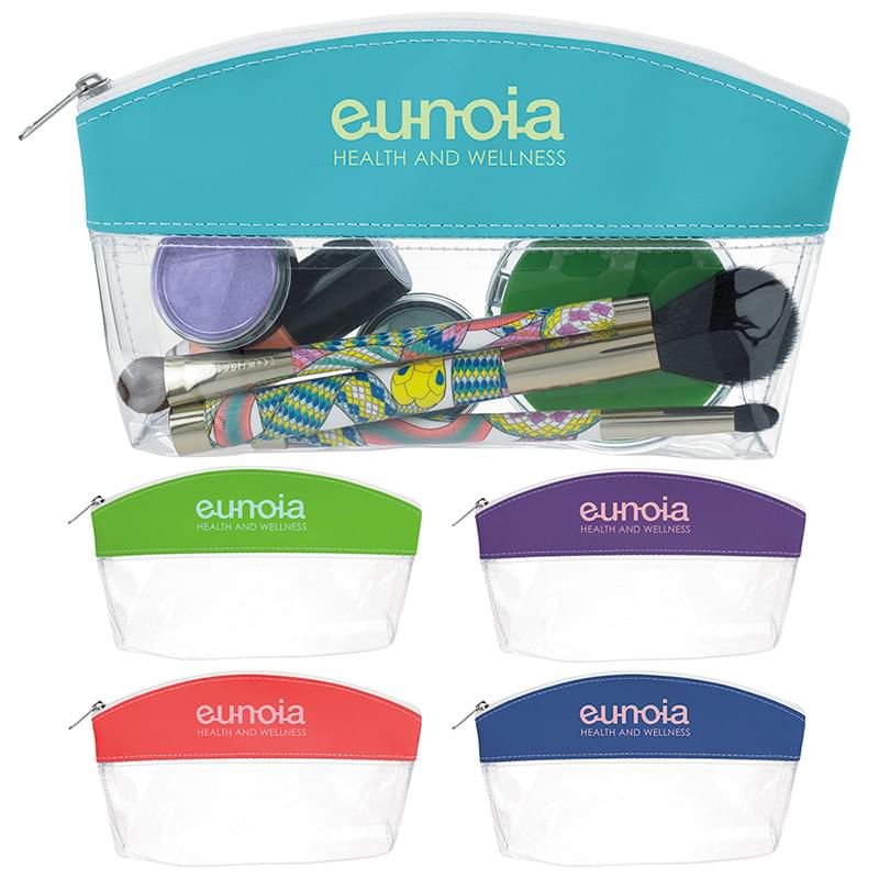Clear Vinyl Cosmetic Bag - 4 3/8" x 8 1/8" x 1 3/8" image