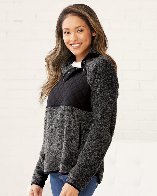 Boxercraft® Quilted Fuzzy Fleece Pullover - Women