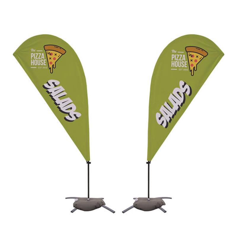 Poly-knit 2-Sided Teardrop Sail Sign with Cross Base - 6 1/2'