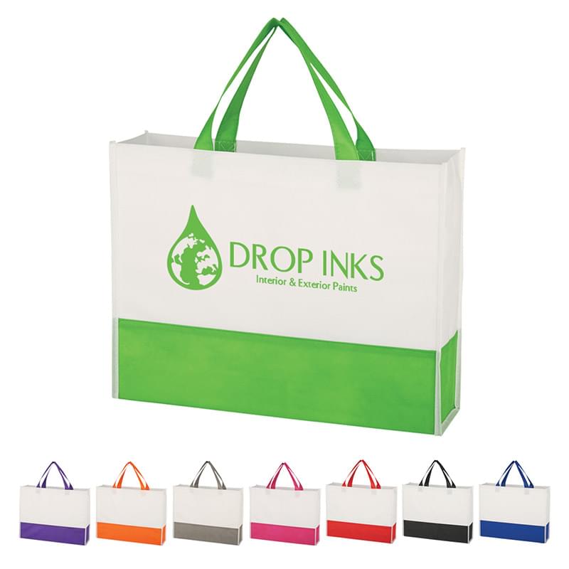 Two-Tone Non-Woven Tote Bag - 15" x 11 1/2" x 3 1/2"