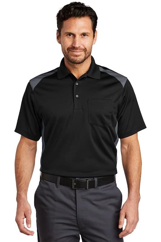 CornerStone® Snag-Proof Colorblock Pocket Polo - Men
