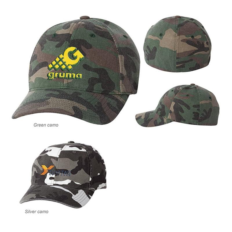 Flexfit&reg; Garment Washed Camo Baseball Cap image