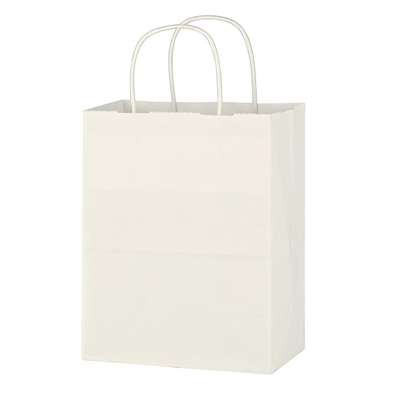 White Kraft Paper Bag with Handles - 8" x 10 1/4"