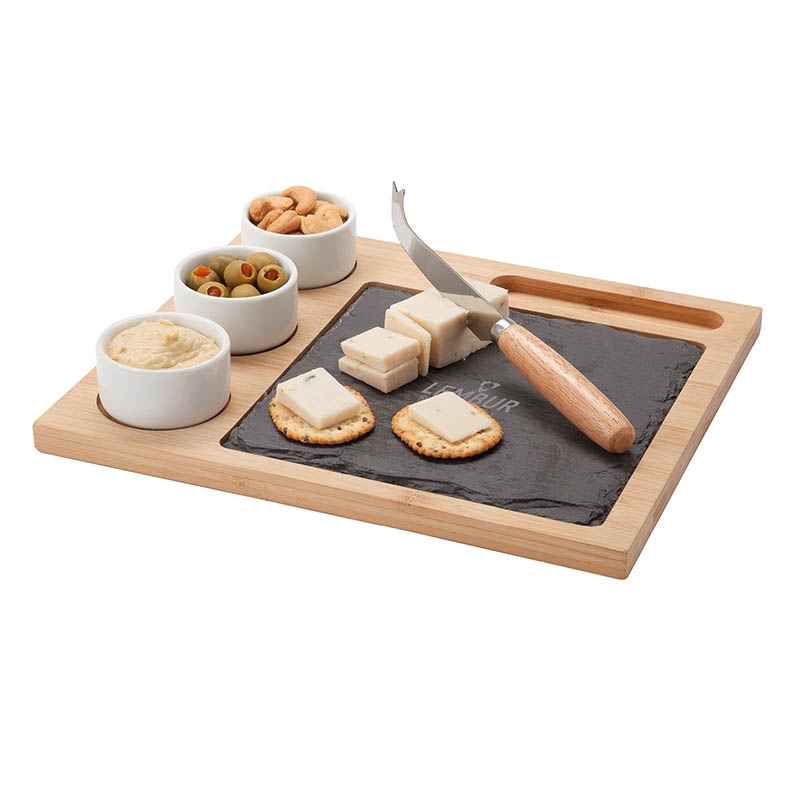Masia 6-Piece Cheese Set with Nesting Ceramic Cups & Knife image