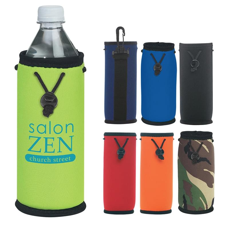 20 oz. Bottle Insulator with Drawstring and Swivel Clip image
