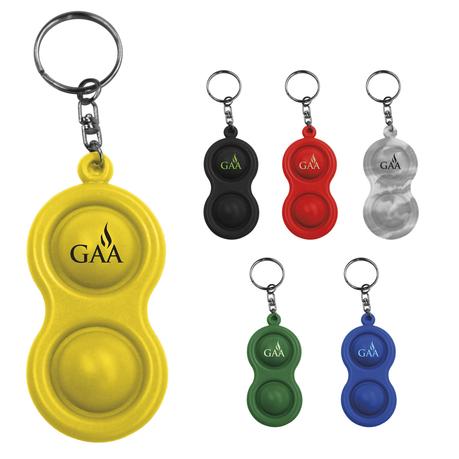 Duo Pop Bubble Fidget Keychain