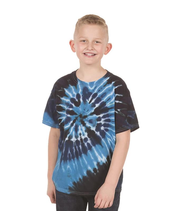 Dyenomite Multi-Color Spiral T-Shirt - Youth image