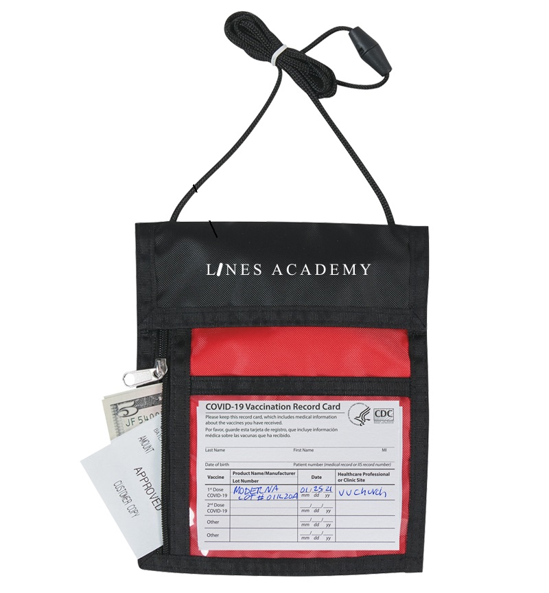 Polyester Neck Wallet with Vaccination Holder