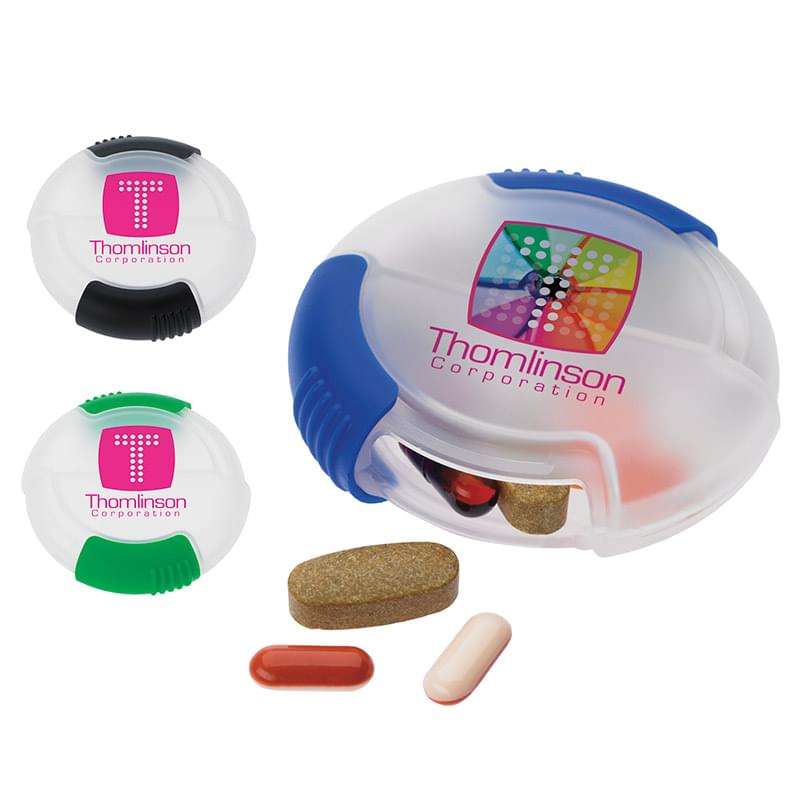 Round Sliding Dual Compartment Pill Case image