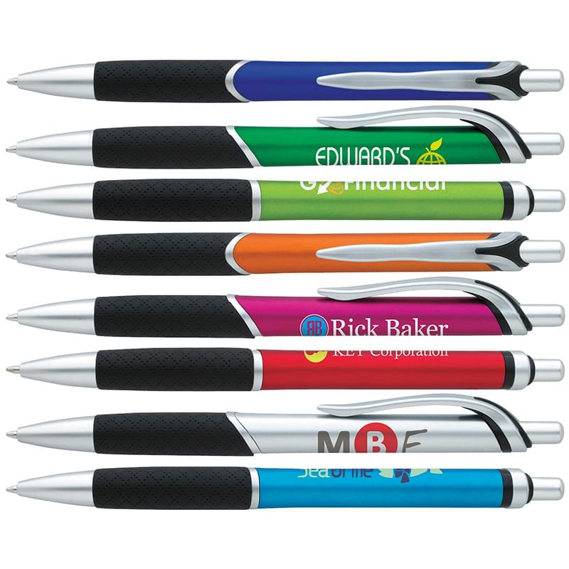 Jive Click Pen with Curved Clip & Textured Grip