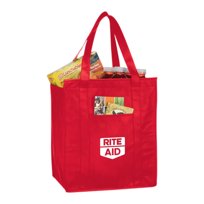 Custom Zippered Insulated Grocery Tote - 13" x 15" x 9" image