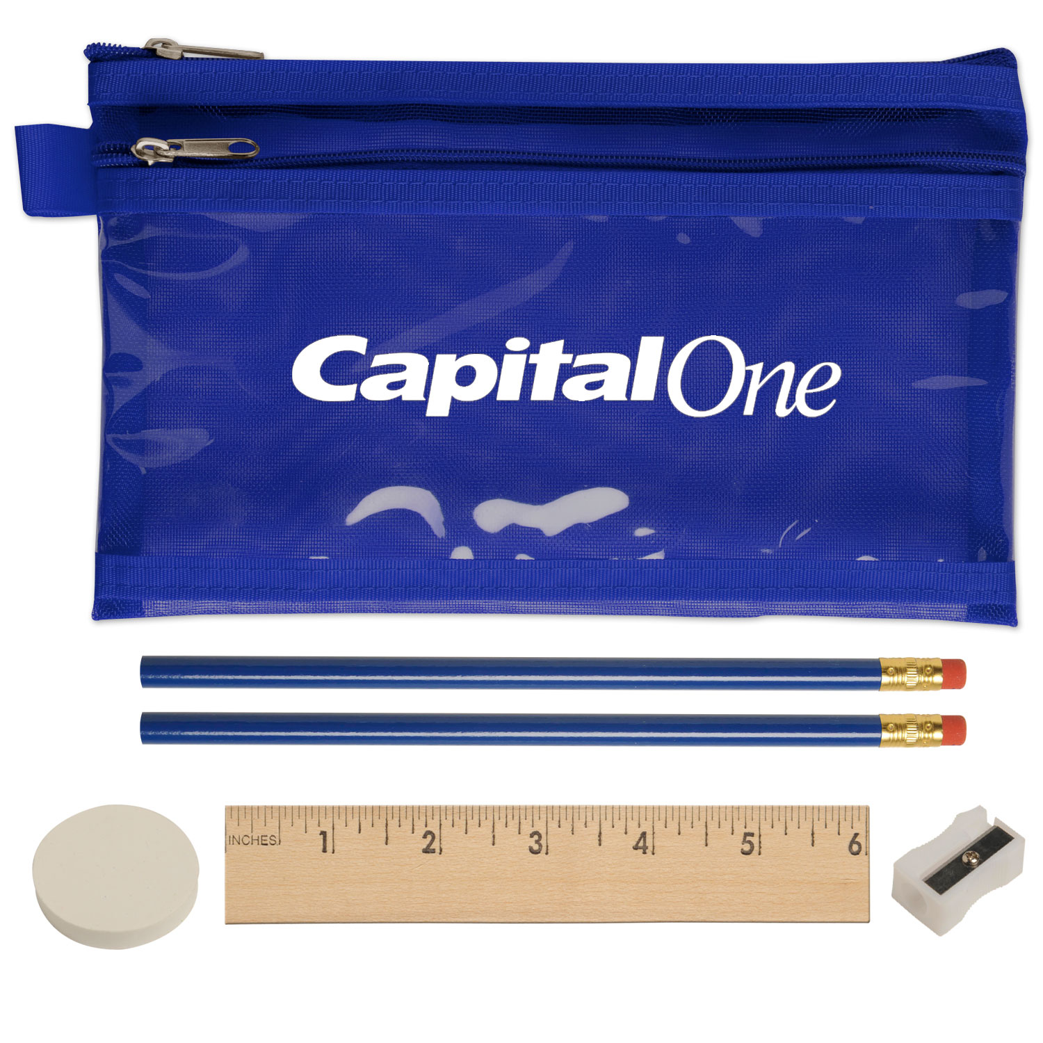 Translucent Twin Pocket Pencil Case School Kit image