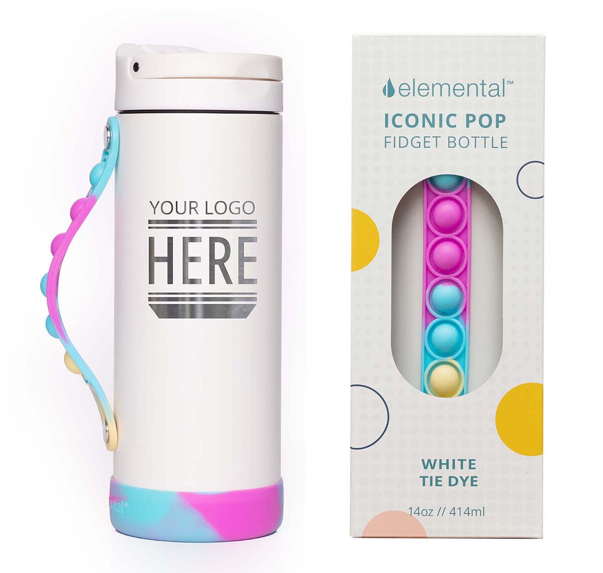 Elemental Pop Fidget Water Bottle with Straw - 14 oz.