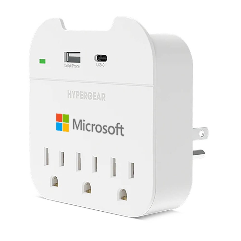 HyperGear Multi Plug 5 Outlet Extender with USB-C & USB Ports