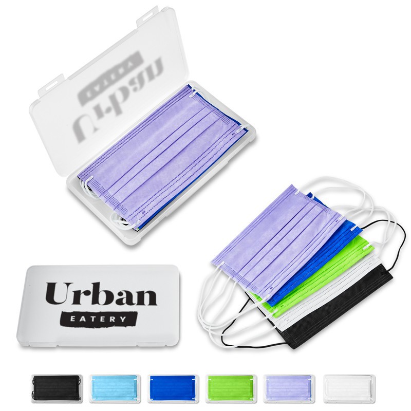 Antimicrobial Storage Case with 5 Disposable Face Masks