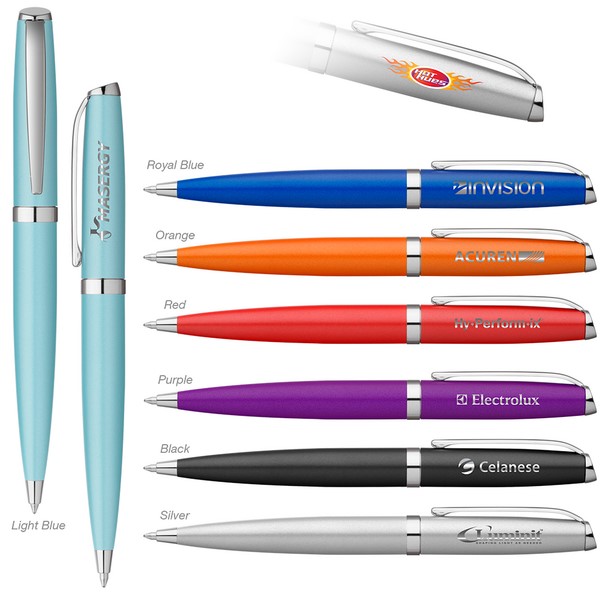 Twist-Action Metallic Finish Ballpoint Pen