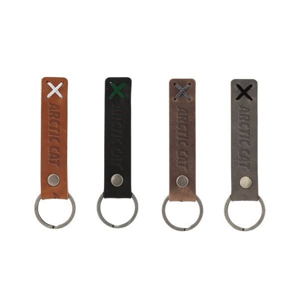 Leather Keychain with Accent Stitching