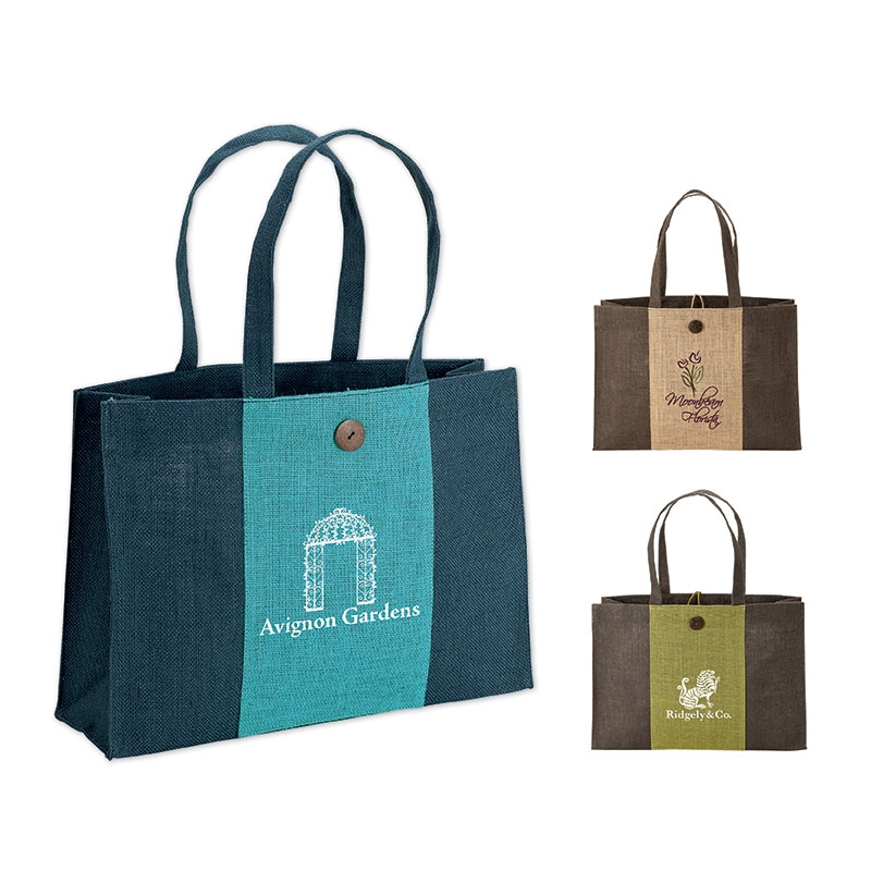 Charlotte Natural Jute Tote - 16 ¾” x 11 ¾” x 5”