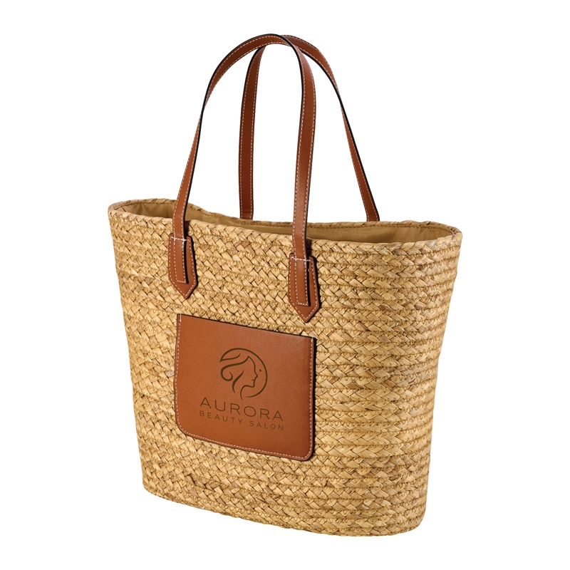 Natural Hyacinth Grass Tote – 19” x 12” x 4